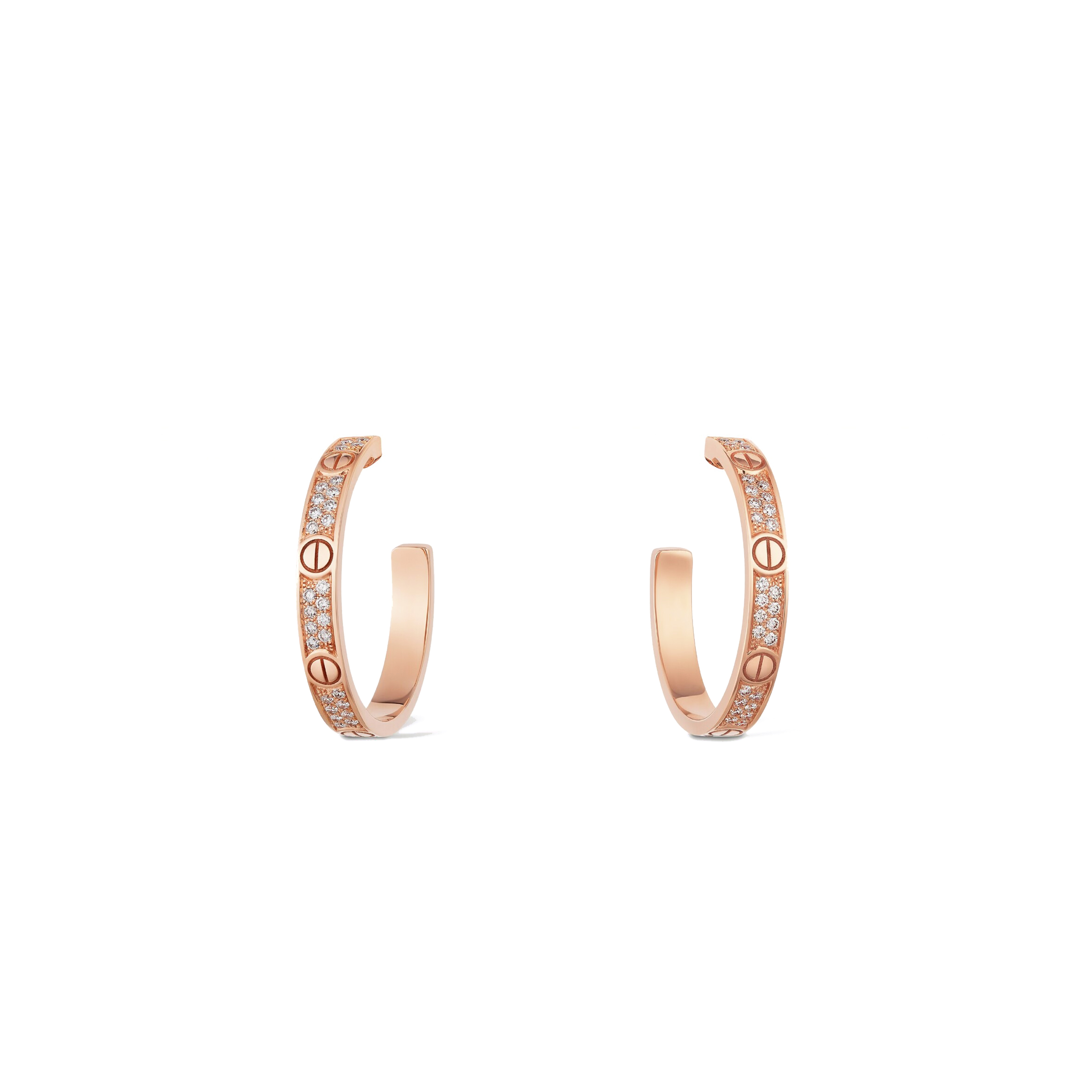Ca*t*er love hoop earrings, medium model, paved n8515192